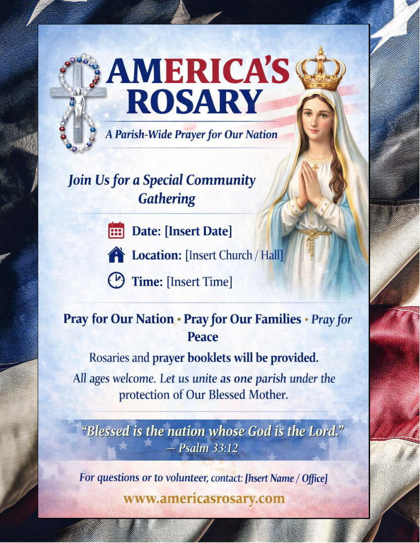 America's Rosary Parish Gathering Flyer